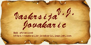 Vaskrsija Jovakarić vizit kartica